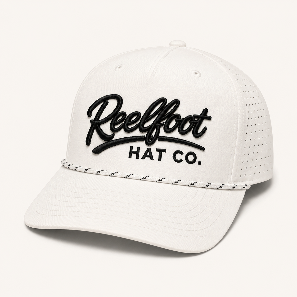 RHC WHITE & BLACK PERFORATED, 3D ROPE HAT
