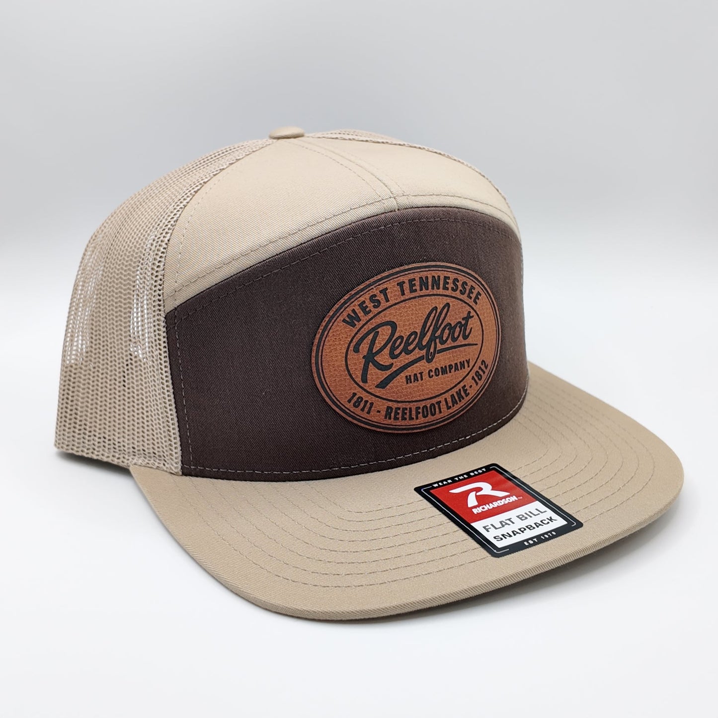 Reelfoot Pebble Leather Patch 168-Style Trucker Hat