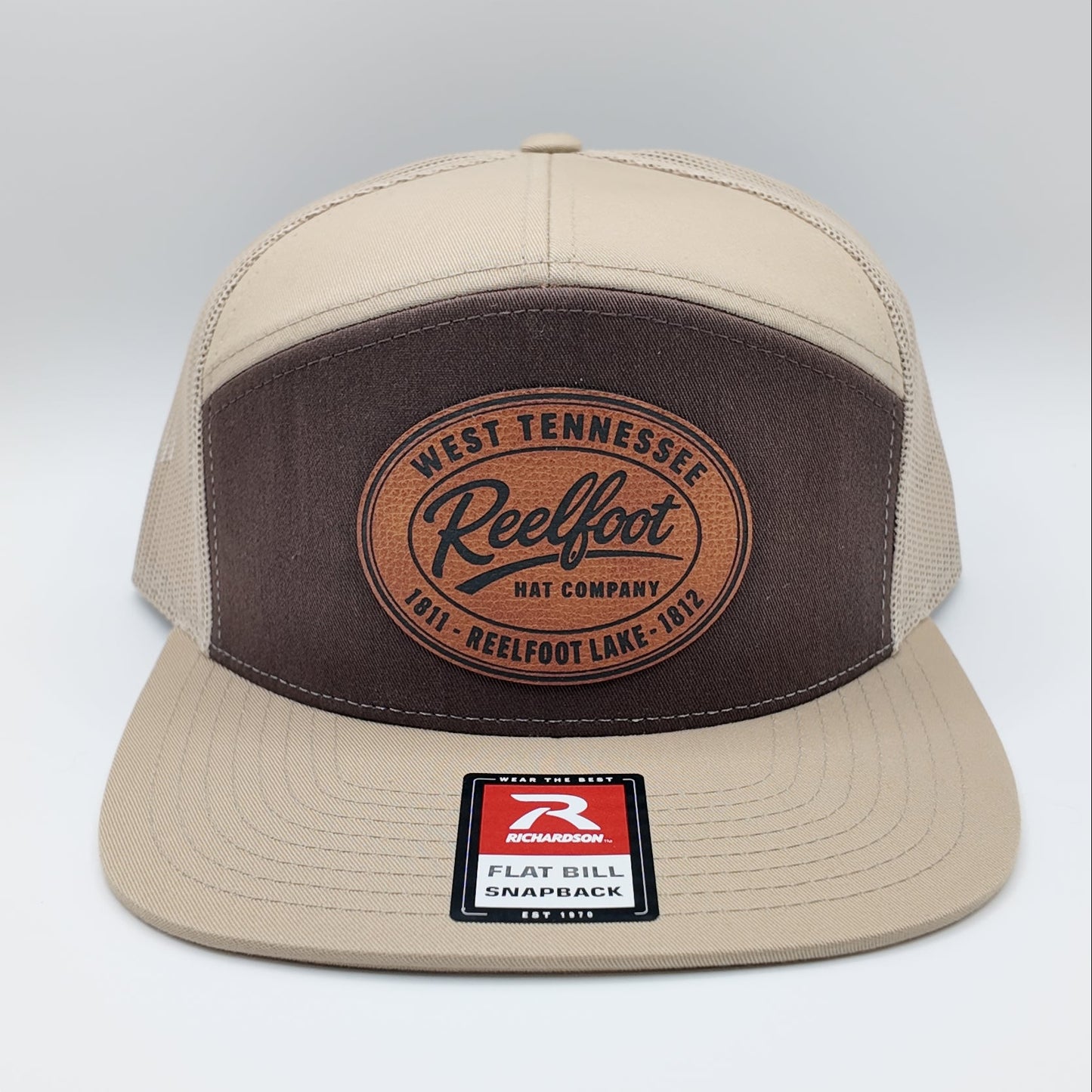 Reelfoot Pebble Leather Patch 168-Style Trucker Hat