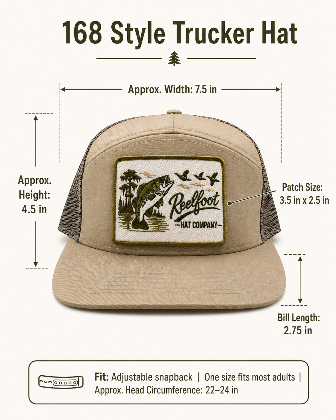 Reelfoot Crappie Patch 168-Style Trucker Hat