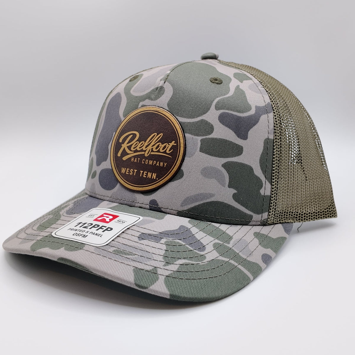 Reelfoot Leather Logo Patch Trucker Hat