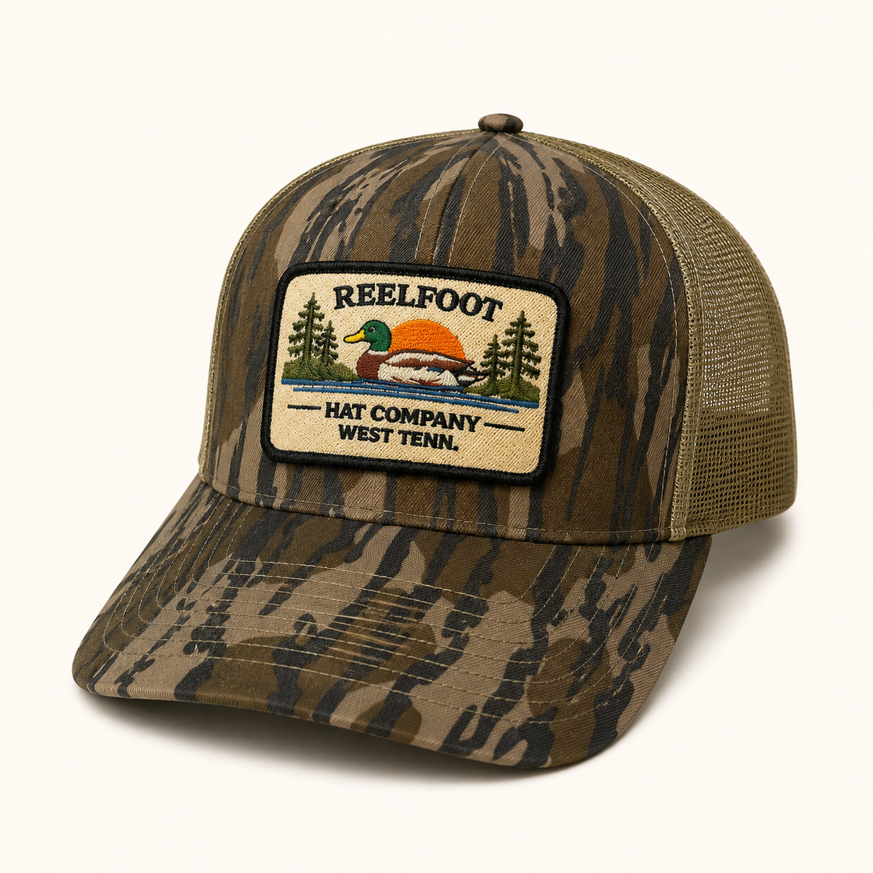 Vintage Style Mossy Oak Patch Hat
